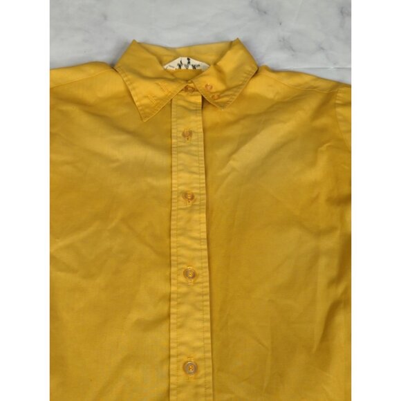 Vintage Lady Manhattan Womens Sz 14 Gold Button Down Long Sleeve Blouse Shirt - Picture 2 of 10